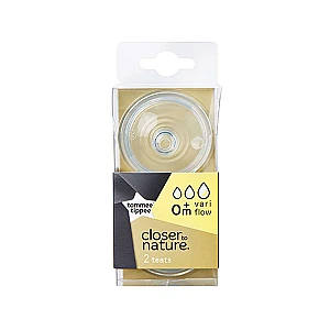 Natural Start Baby Bottle Teats,0+m Vari Flow - 2 pack