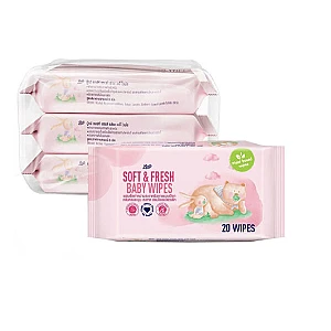 Boots Baby Wipes Soft & Fresh 20 Pieces X 3 Pack